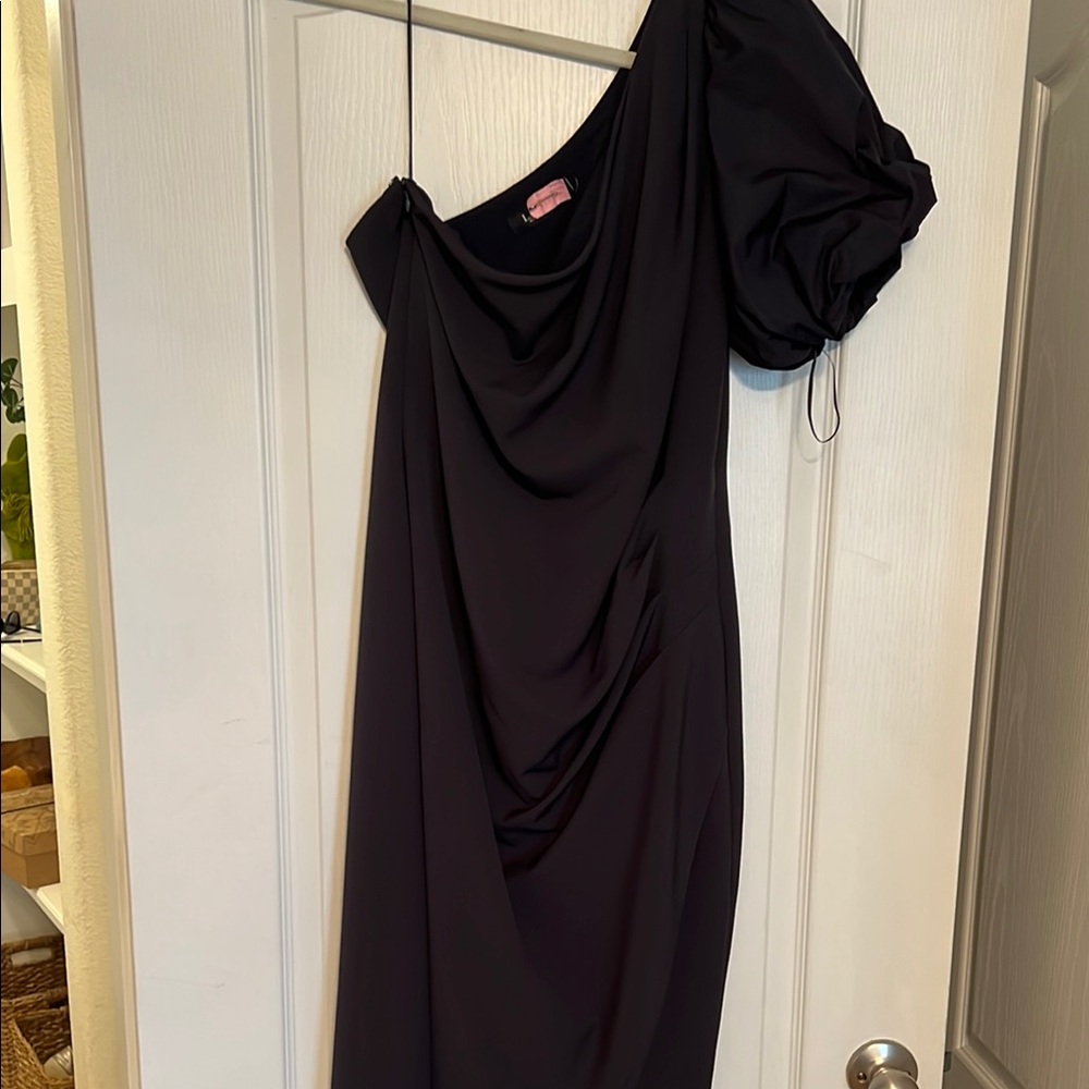 Elegant Dark Blue Ralph Lauren One-Shoulder Dress